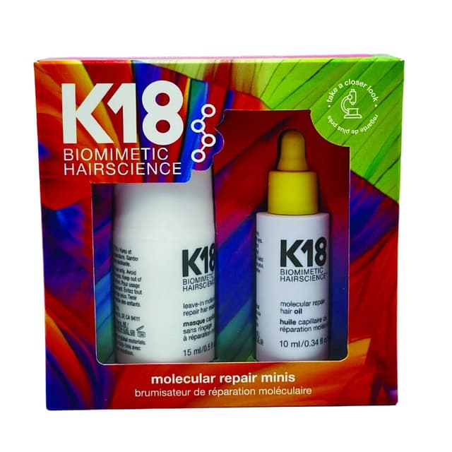 Set K18 Biomimetic Hairscience - Mascarilla Molecular 15ml + Aceite Capilar 10ml 🇺🇸